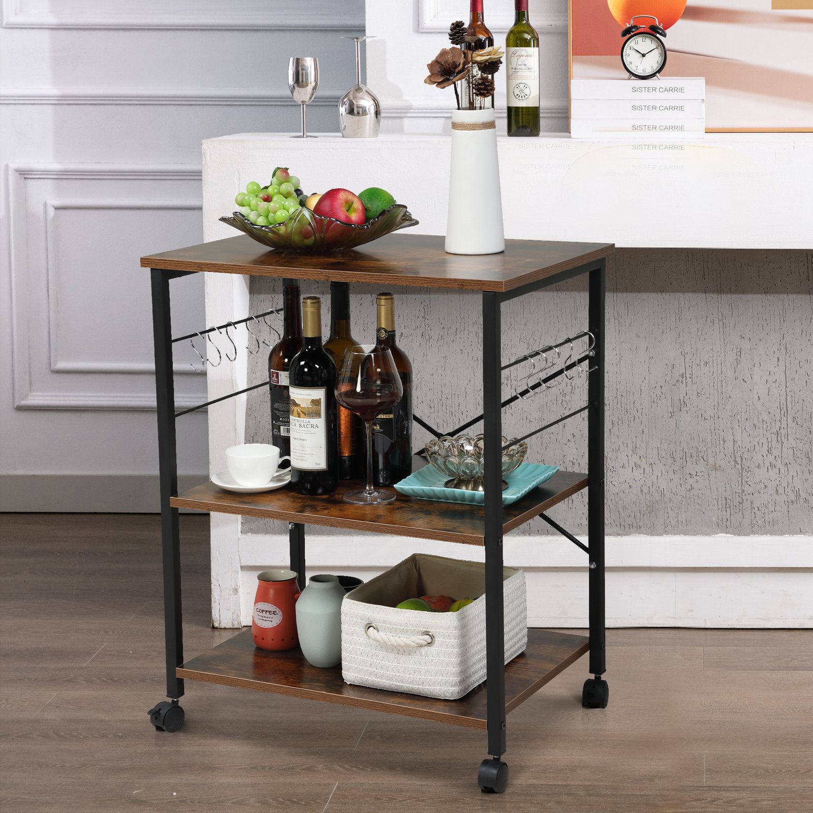17 Stories 23.62'' Wide Rolling Kitchen Cart